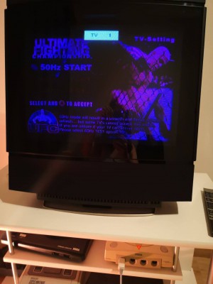Purple..purple. But atleast it reads the UFC fighting disc. 'yay'  ;)